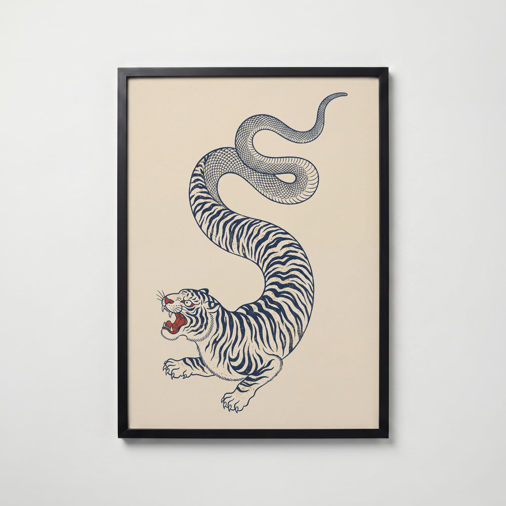 Tiger Serpent I Poster – svart ram