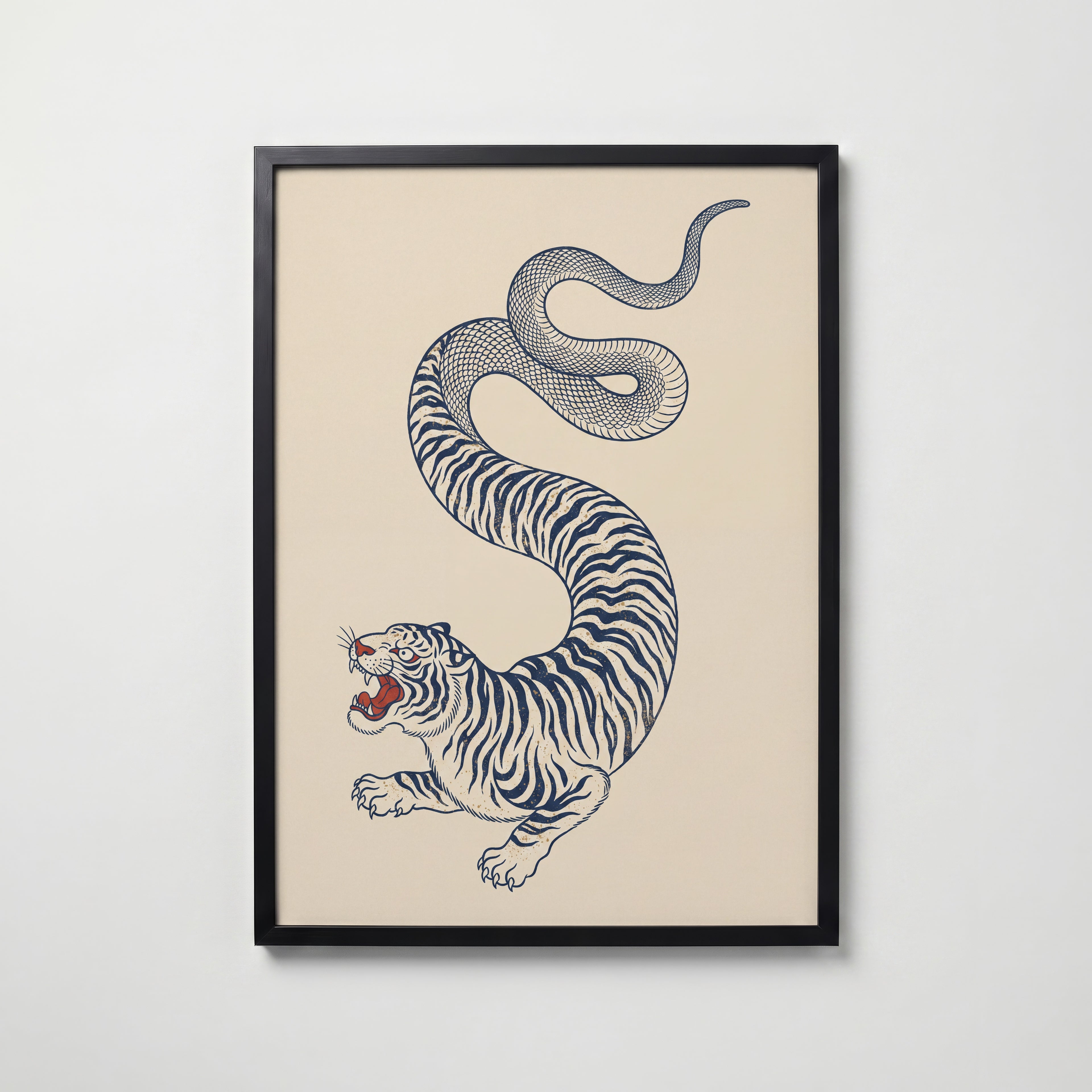 Tiger Serpent I Poster – svart ram
