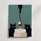 Wine & Cats Poster – canvas utan passepartout