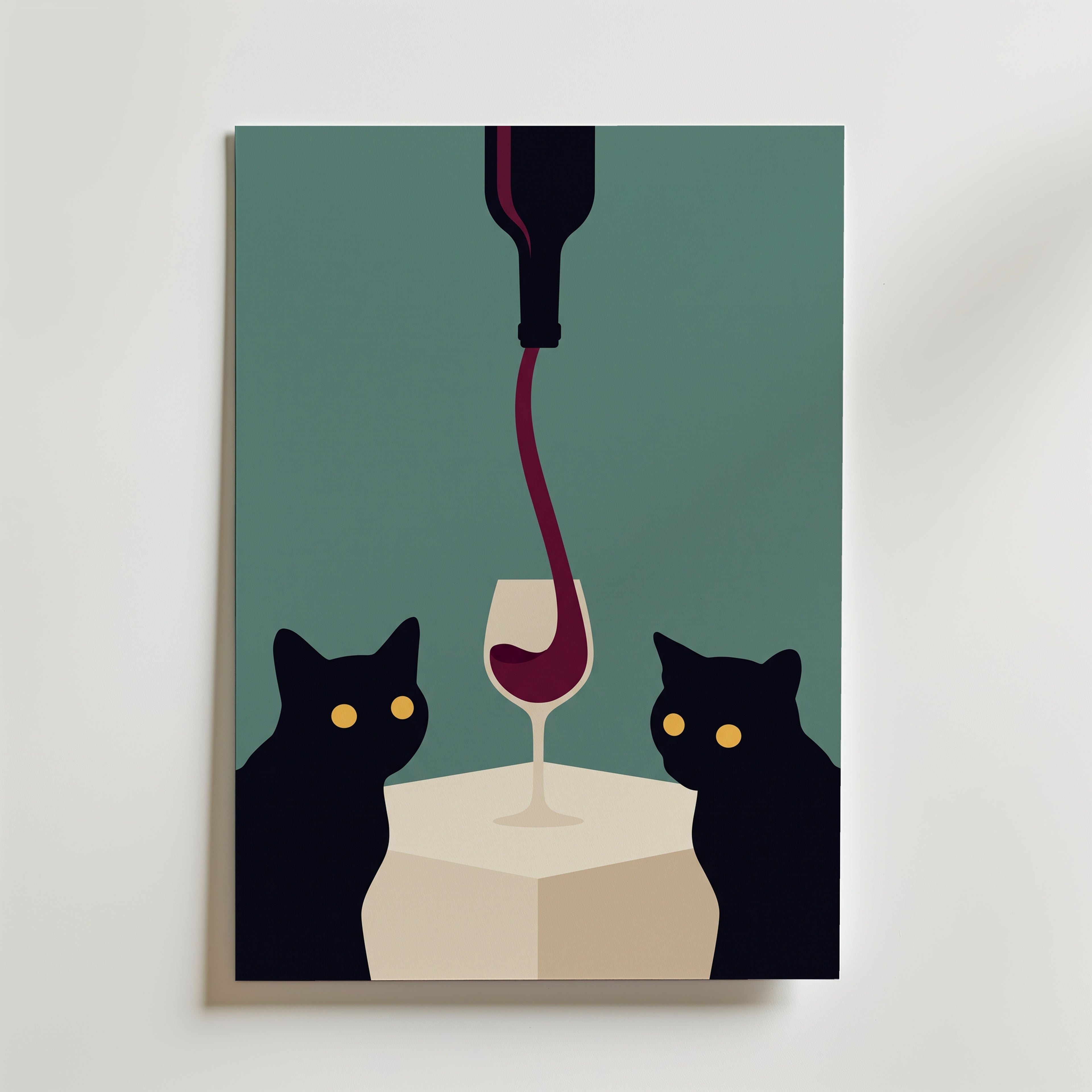Wine & Cats Poster – canvas utan passepartout