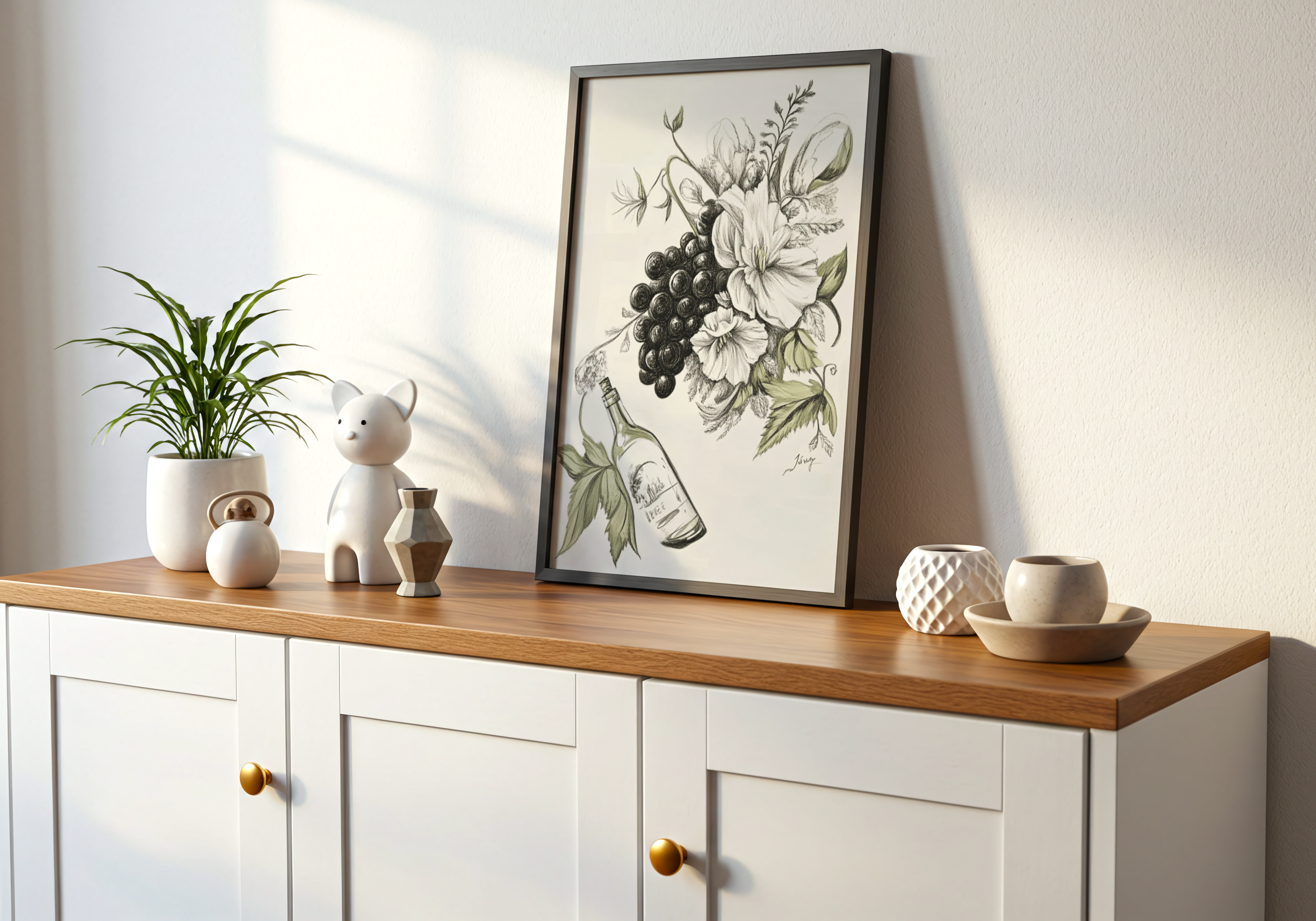 Vintage Grape And Floral Poster