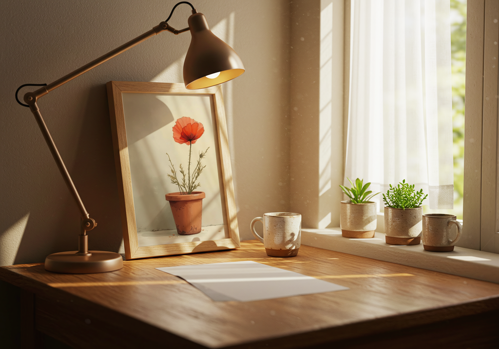 Potted Ped Valmueblomst Plakat